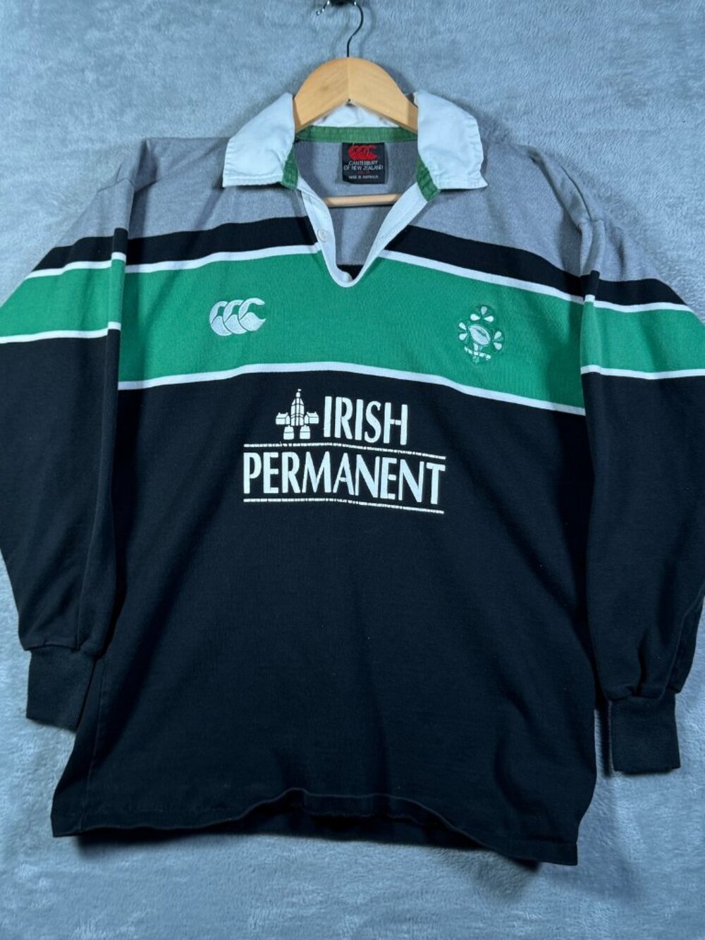 Canterbury New Zealand Rugby Shirt Mens M (Fits S) Black Ireland Irish Permanent